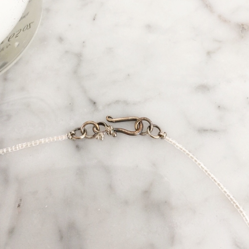 Mini Silver + Gold Bead Necklace with Mini Coin Pendant - Picture 4 of 5